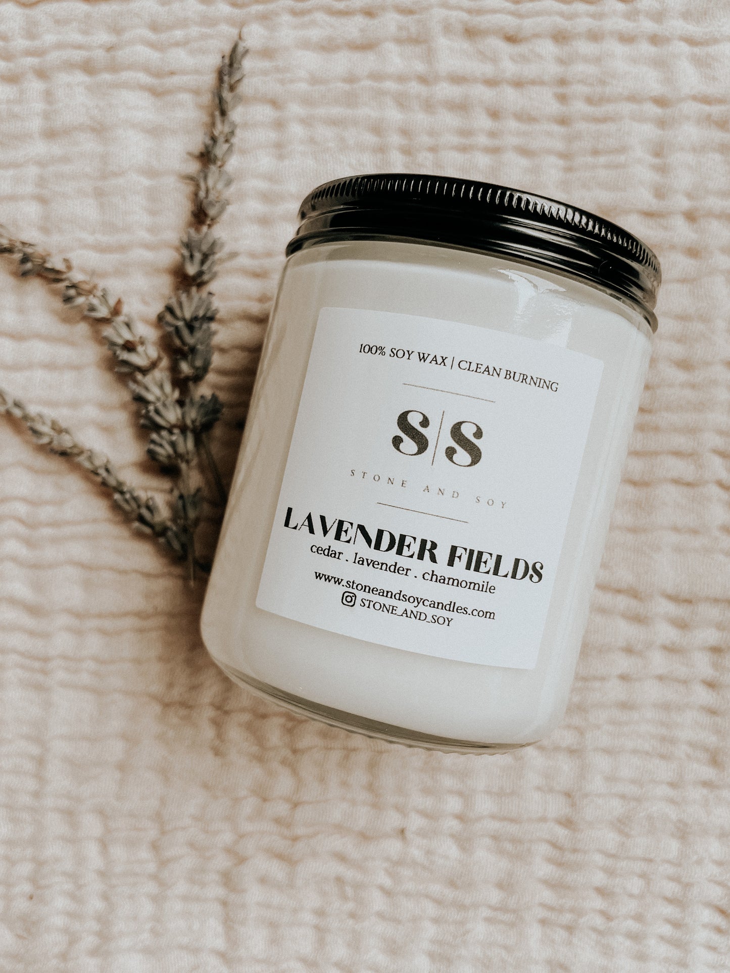 Lavender Fields - Clear Glass Jar