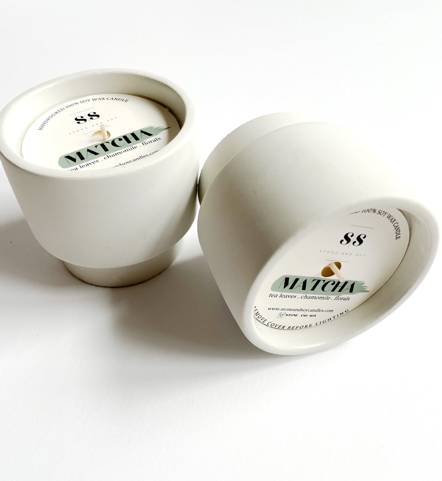 Matcha - Modern Pot Style Stone Candle