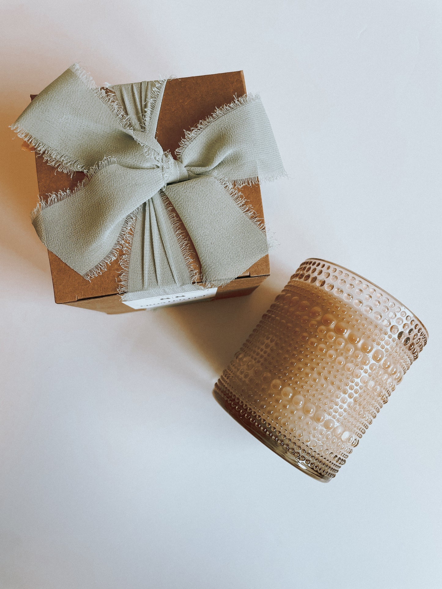 Hobnail Gift Box - Amber Glass