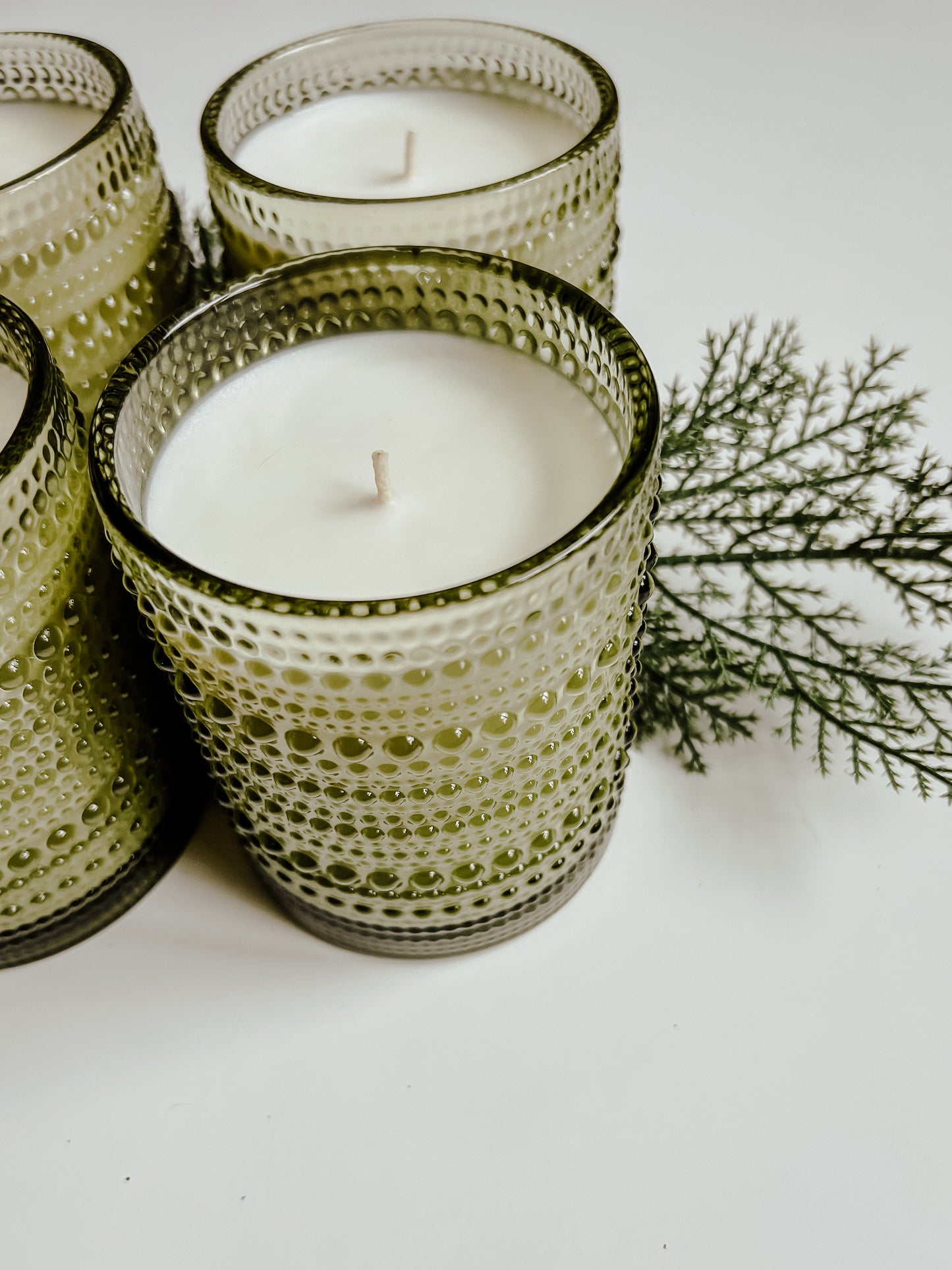 Frosted Pine 10 oz Vintage Green Glass