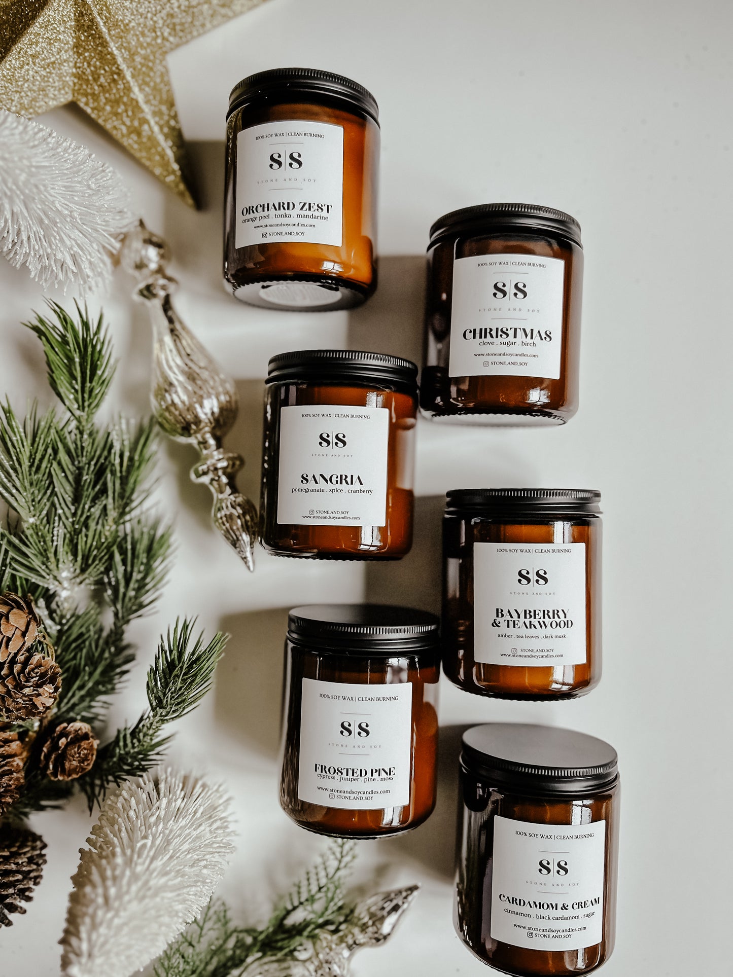 Christmas - Amber Glass Jar