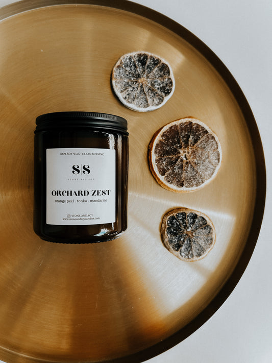 Orchard Zest - Amber Glass Jar