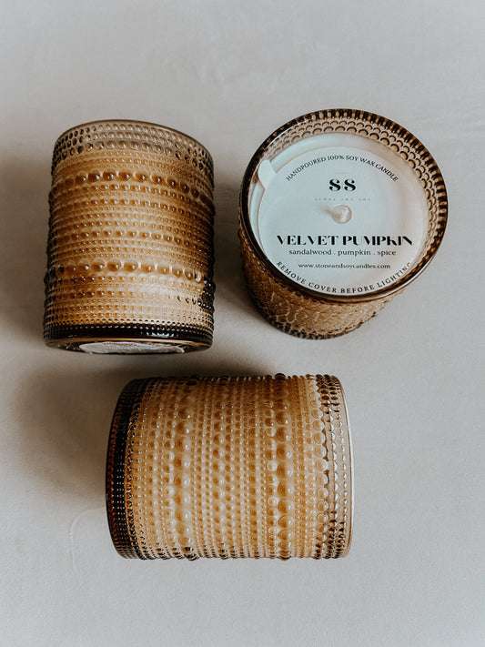 Velvet Pumpkin 12 oz Amber Hobnail