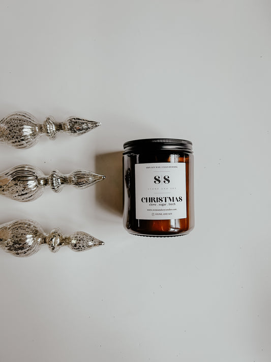 Christmas - Amber Glass Jar