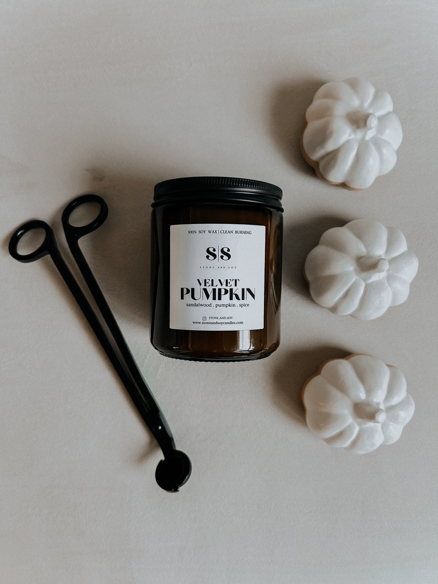 Velvet Pumpkin - Amber Glass Jar