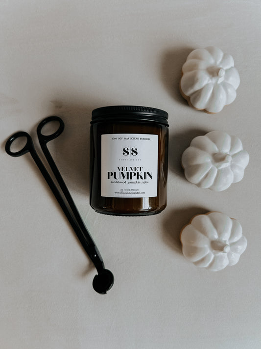 Velvet Pumpkin - Amber Glass Jar