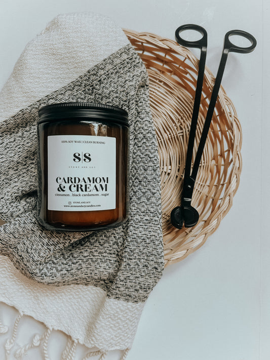 Cardamom & Cream - Amber Glass Jar