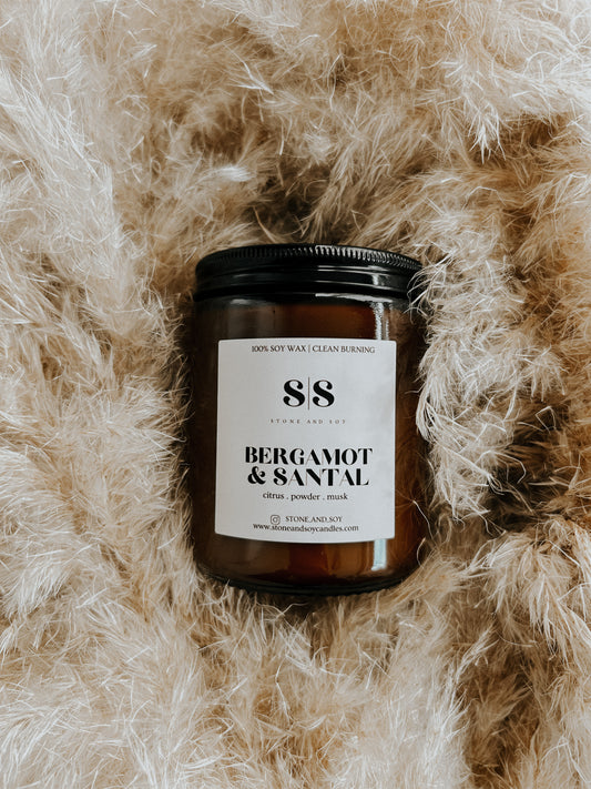 Bergamot & Santal - Amber Glass Jar